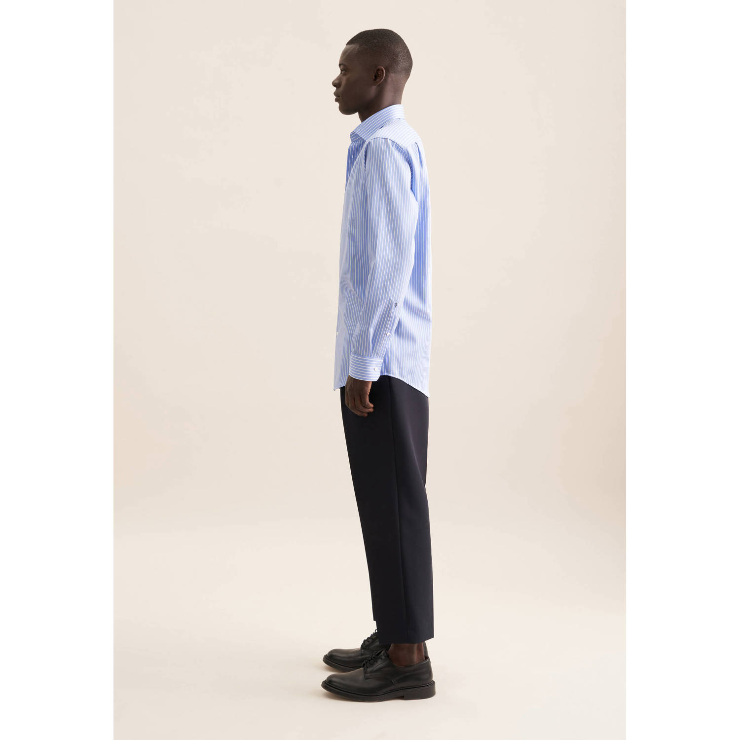 Seidensticker casual overhemd blauw