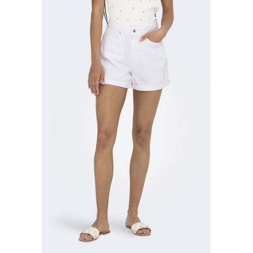 ONLY regular high waist denim short wit afbeelding