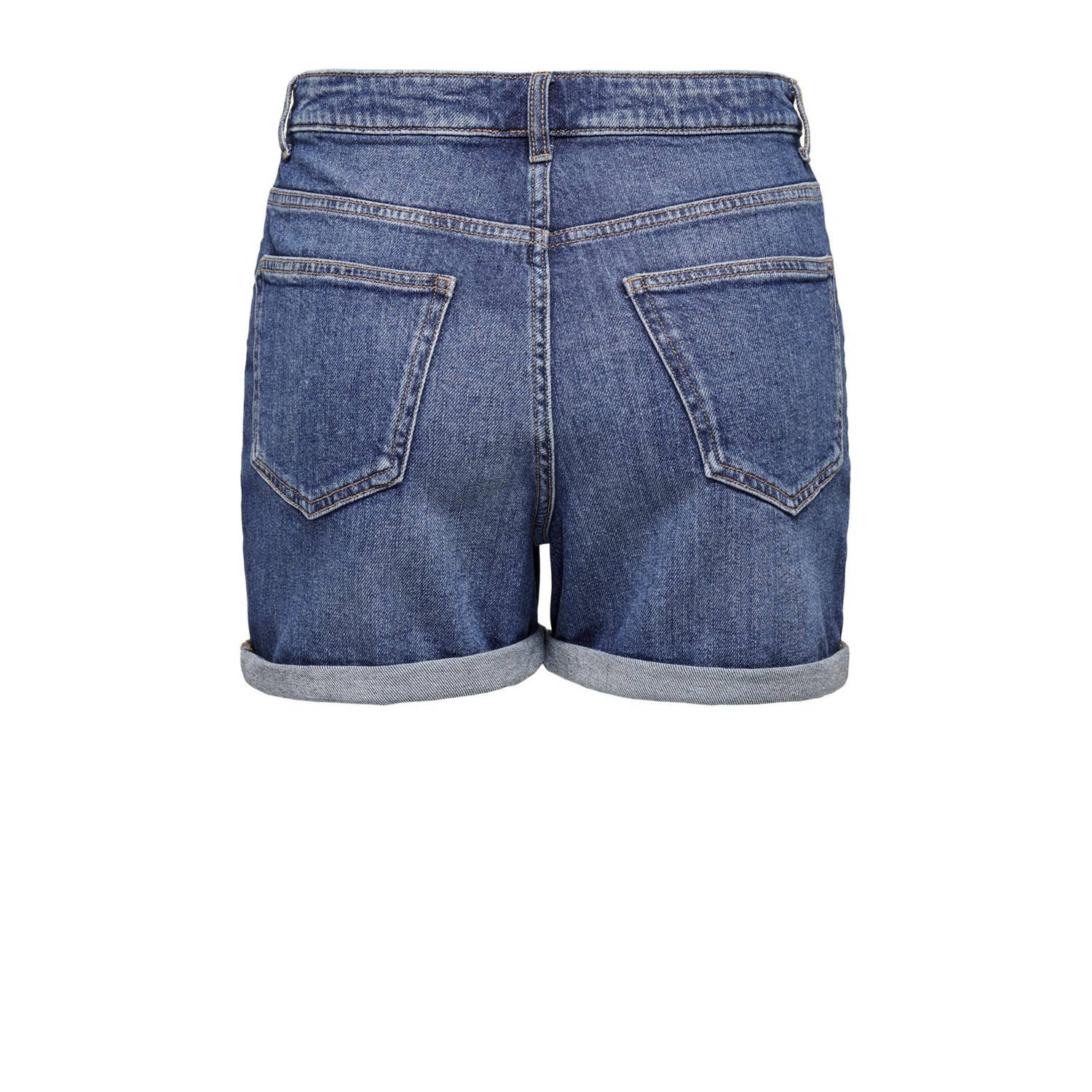 ONLY regular high waist denim short medium blue denim