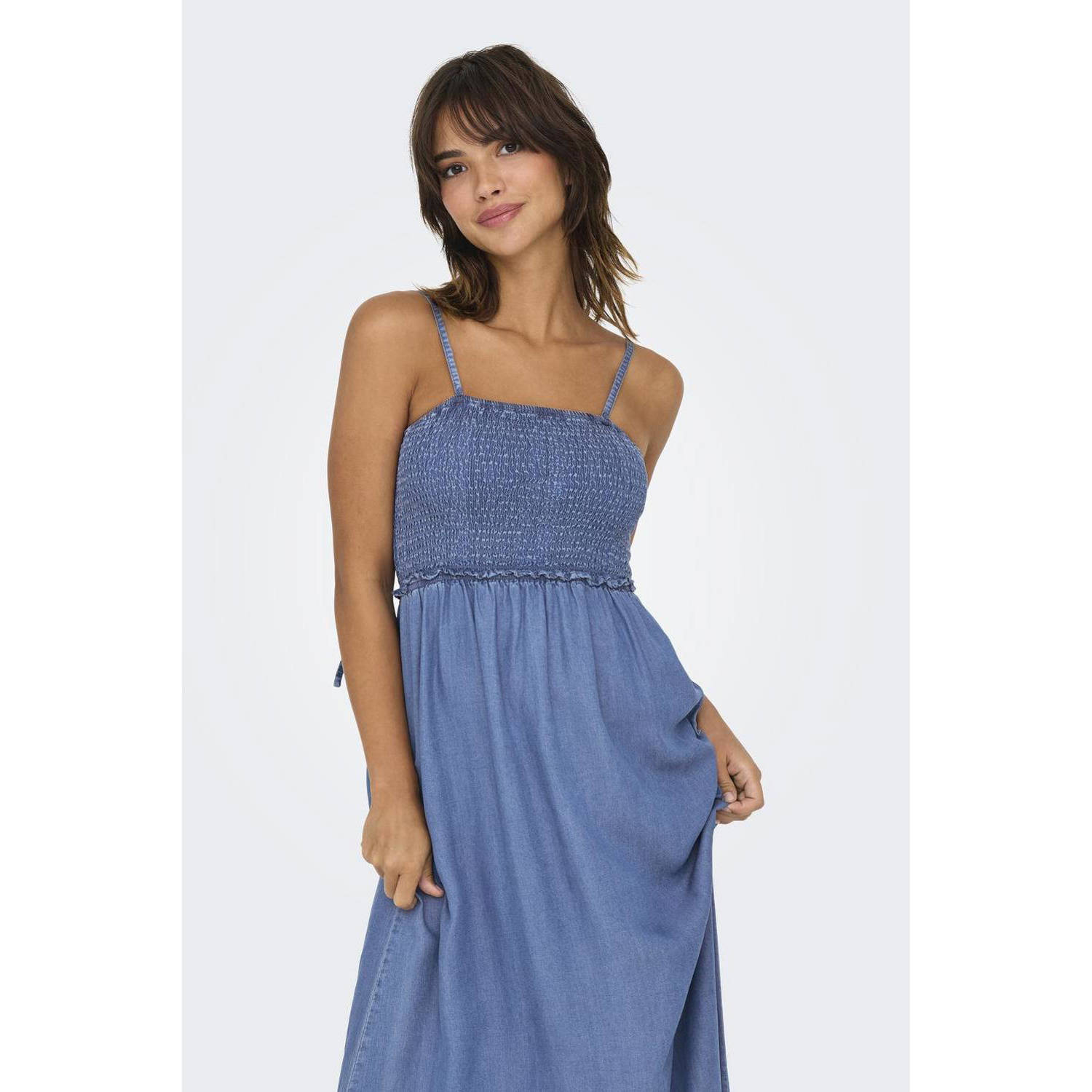 ONLY maxi jurk medium blue denim
