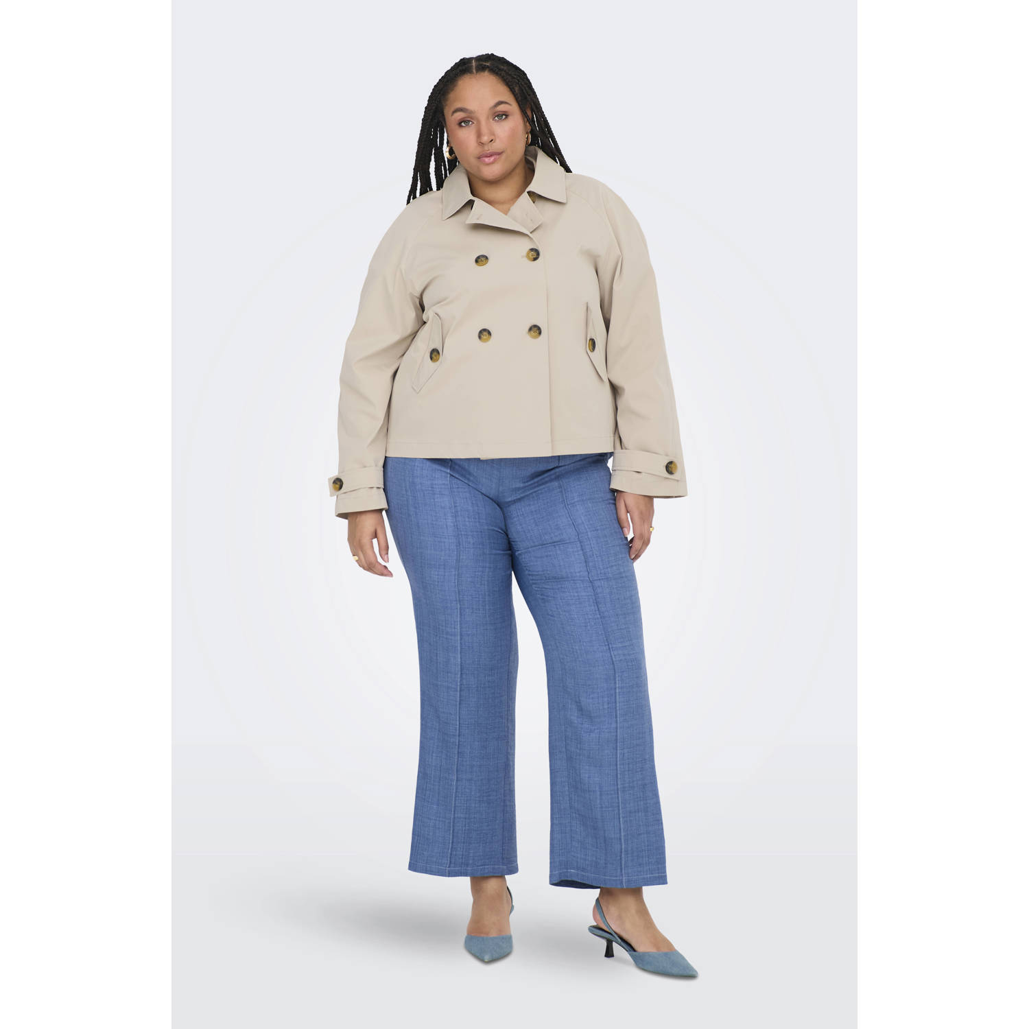 ONLY CARMAKOMA trenchcoat zand