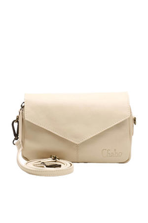 leren crossbody tas Rio Romy Plain ecru