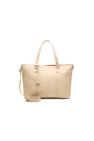 leren shopper Business Bag ecru