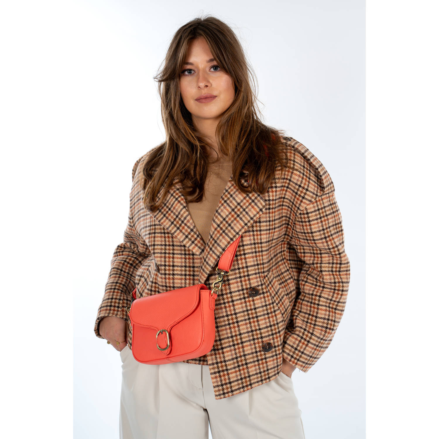 Chabo Bags leren crossbody tas Pisa rood
