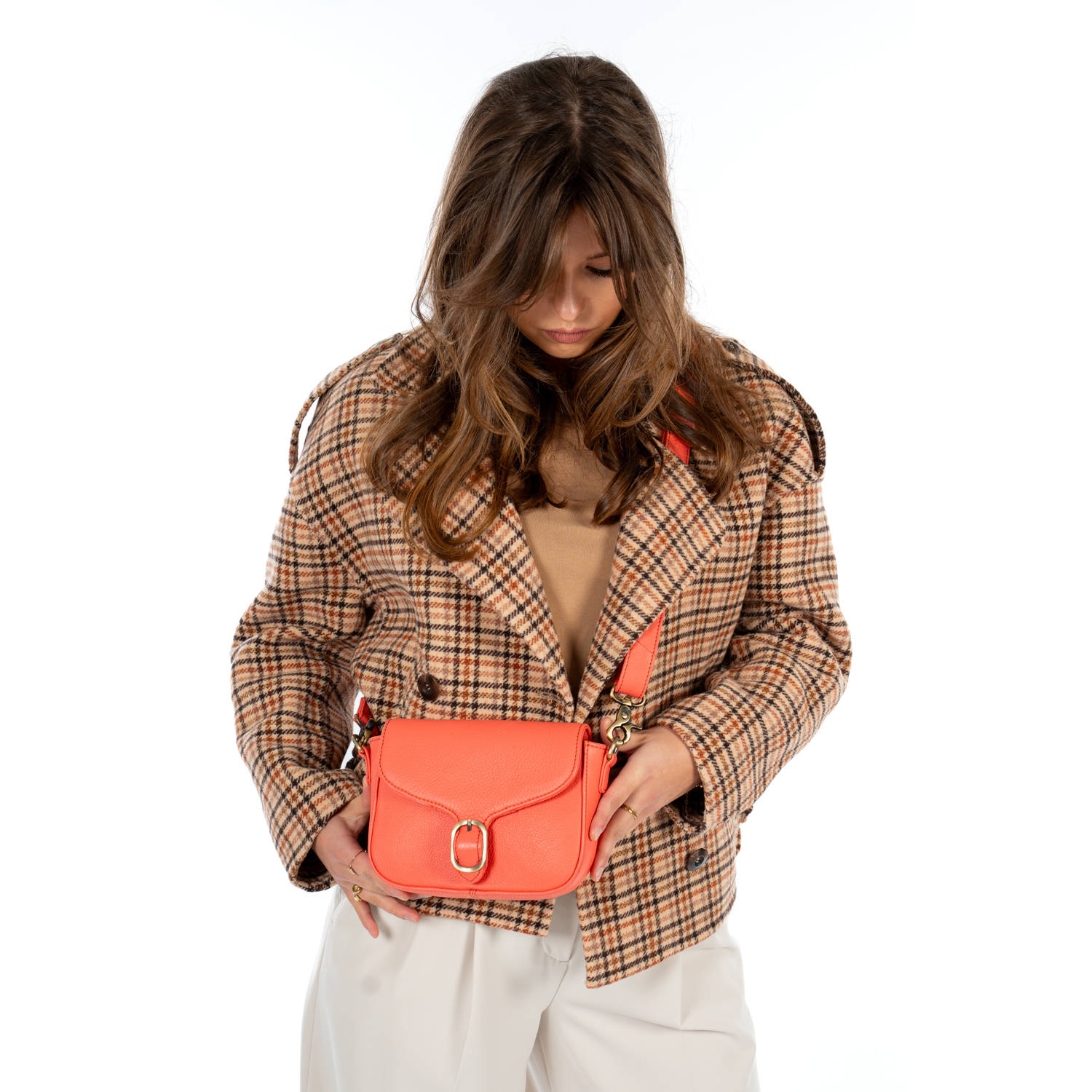 Chabo Bags leren crossbody tas Pisa rood