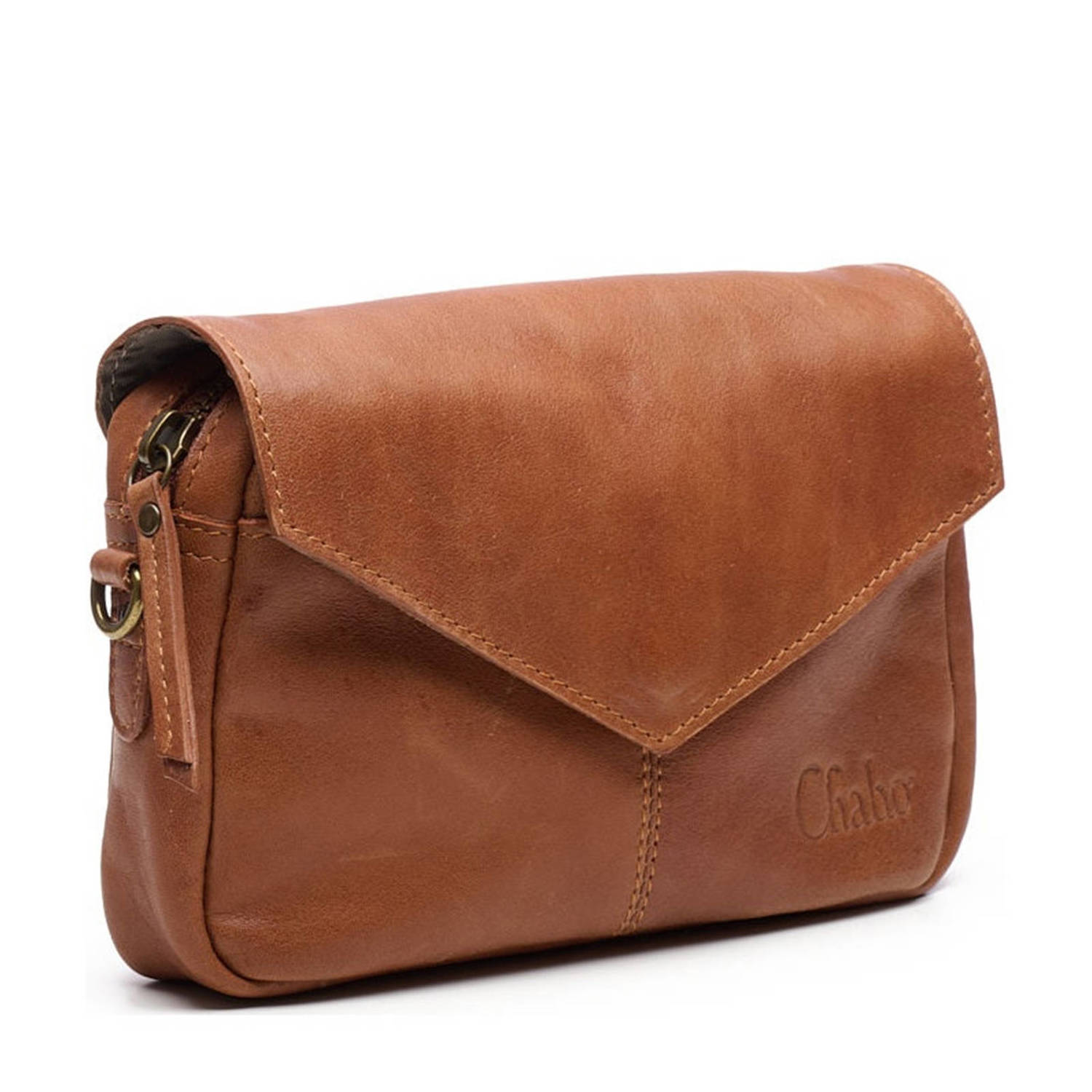 Chabo Bags leren crossbody tas Rio Romy Plain camel