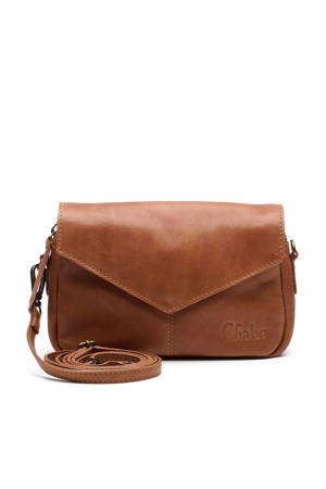 leren crossbody tas Rio Romy Plain camel
