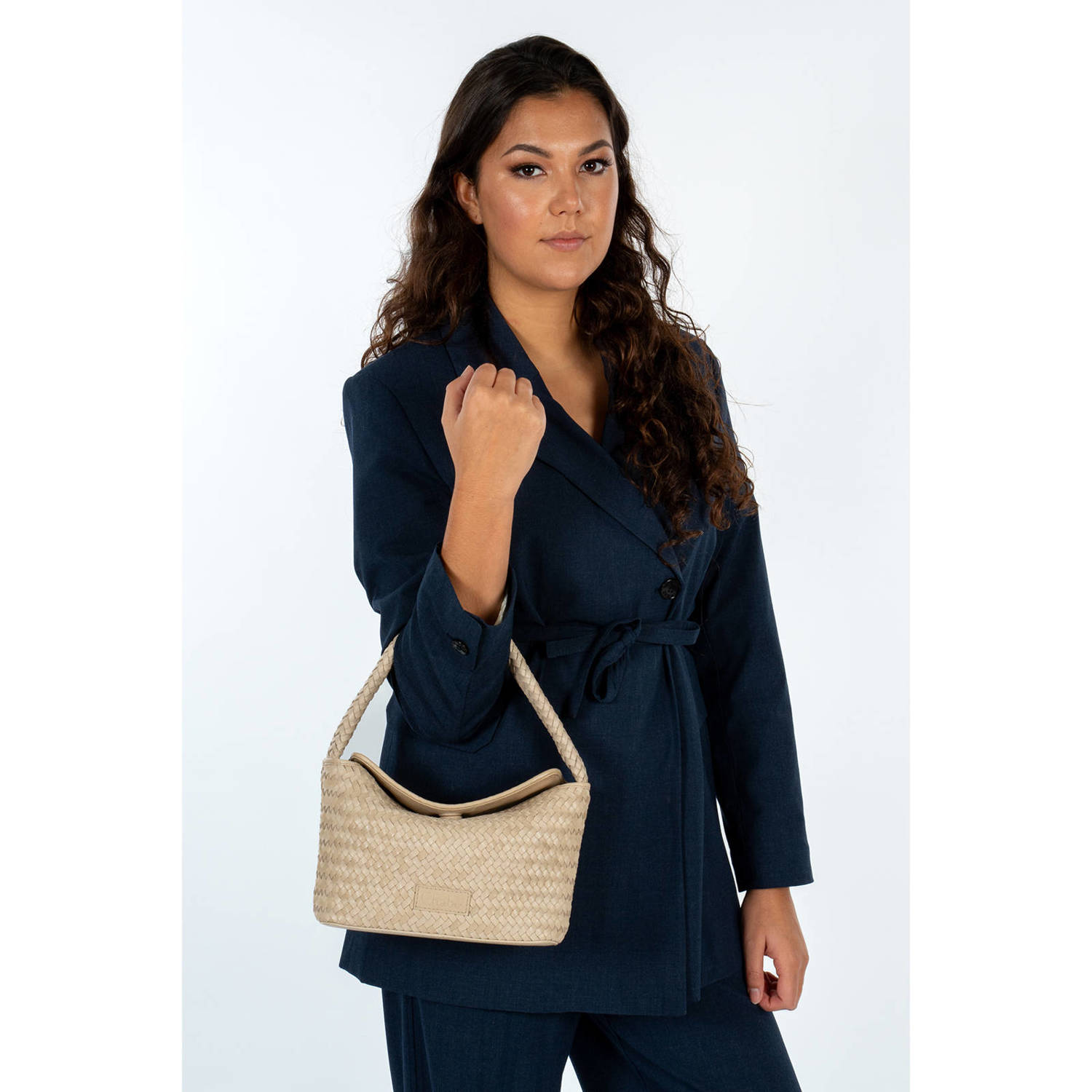 Chabo Bags leren schoudertas Pretty Pepper Small beige