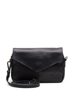 leren crossbody tas Rio Romy Plain zwart