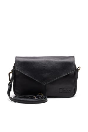 leren crossbody tas Rio Romy Plain zwart