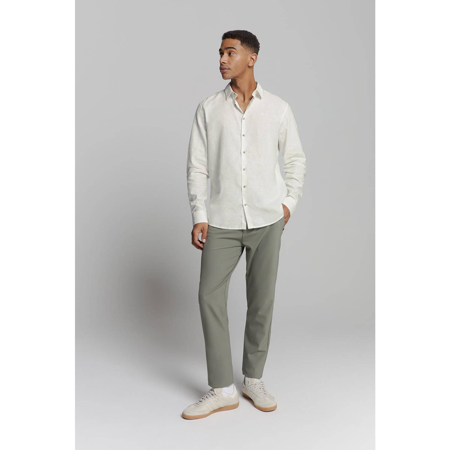No Excess linnen casual overhemd wit