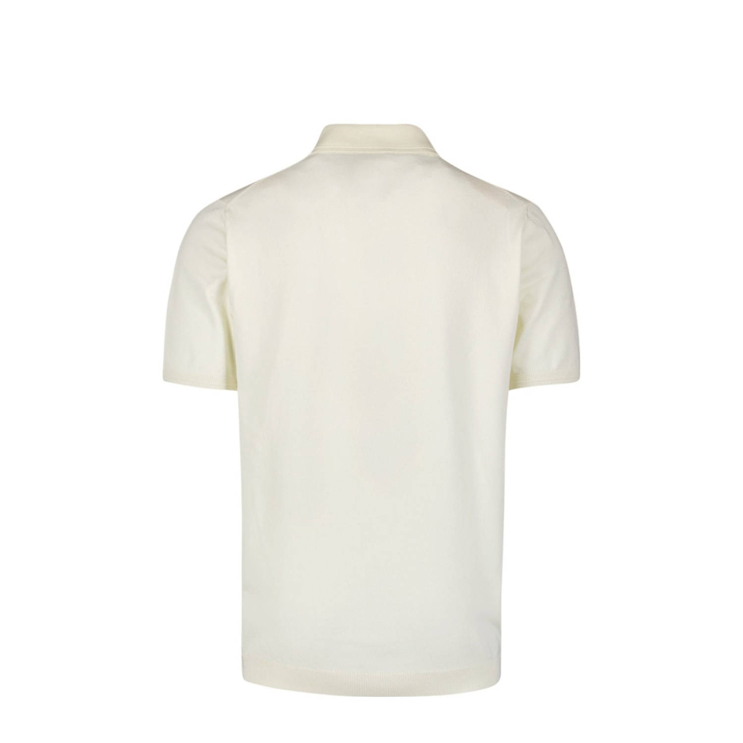 No Excess regular polo fijn gebreid ecru