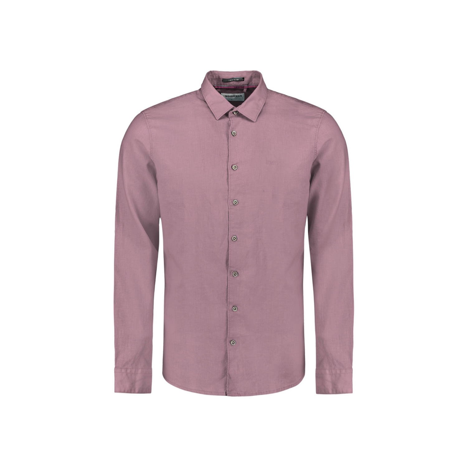 No Excess linnen casual overhemd roze