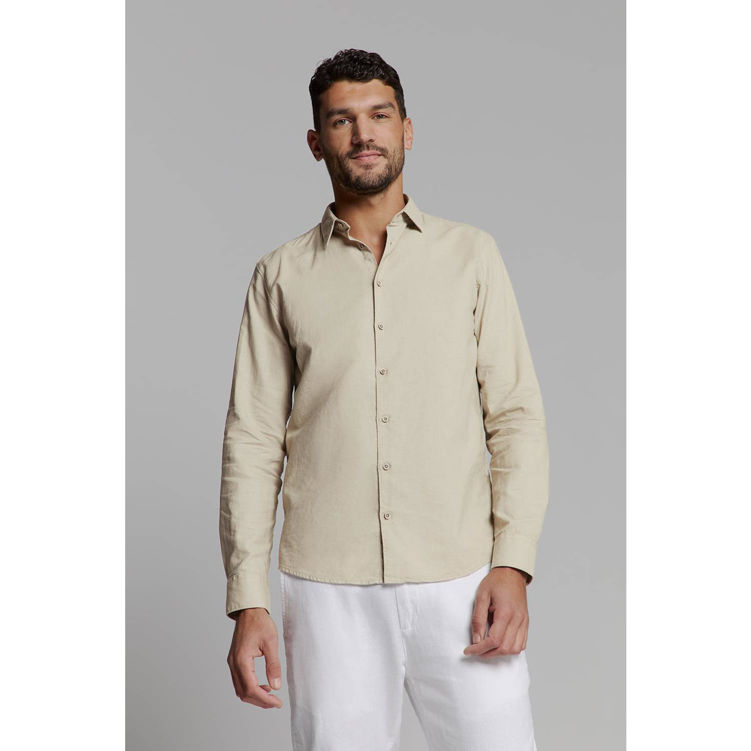 No Excess linnen casual overhemd ecru