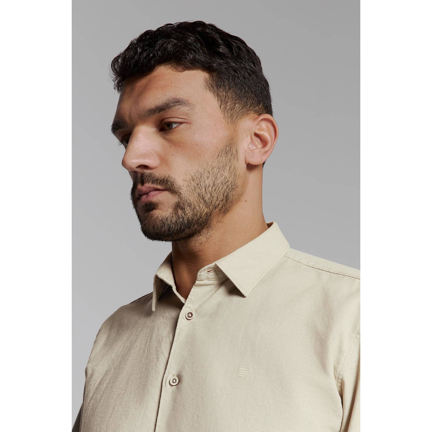 No Excess linnen casual overhemd ecru