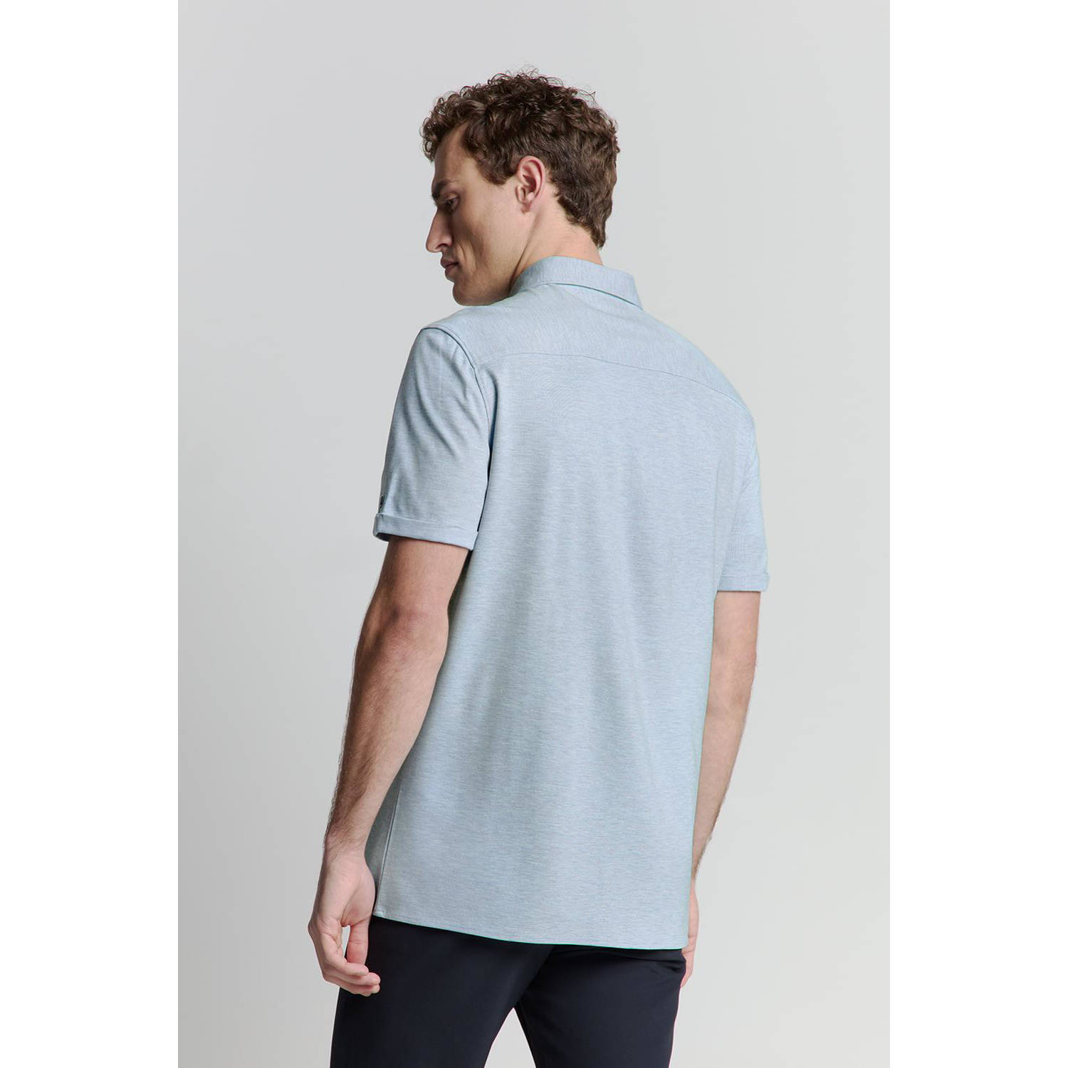 No Excess casual overhemd grijsblauw