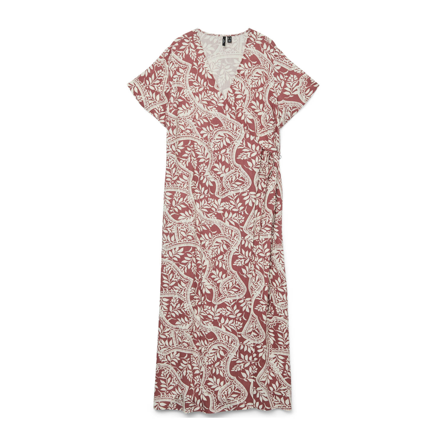 VERO MODA CURVE wikkel- overslagjurk roodbruin