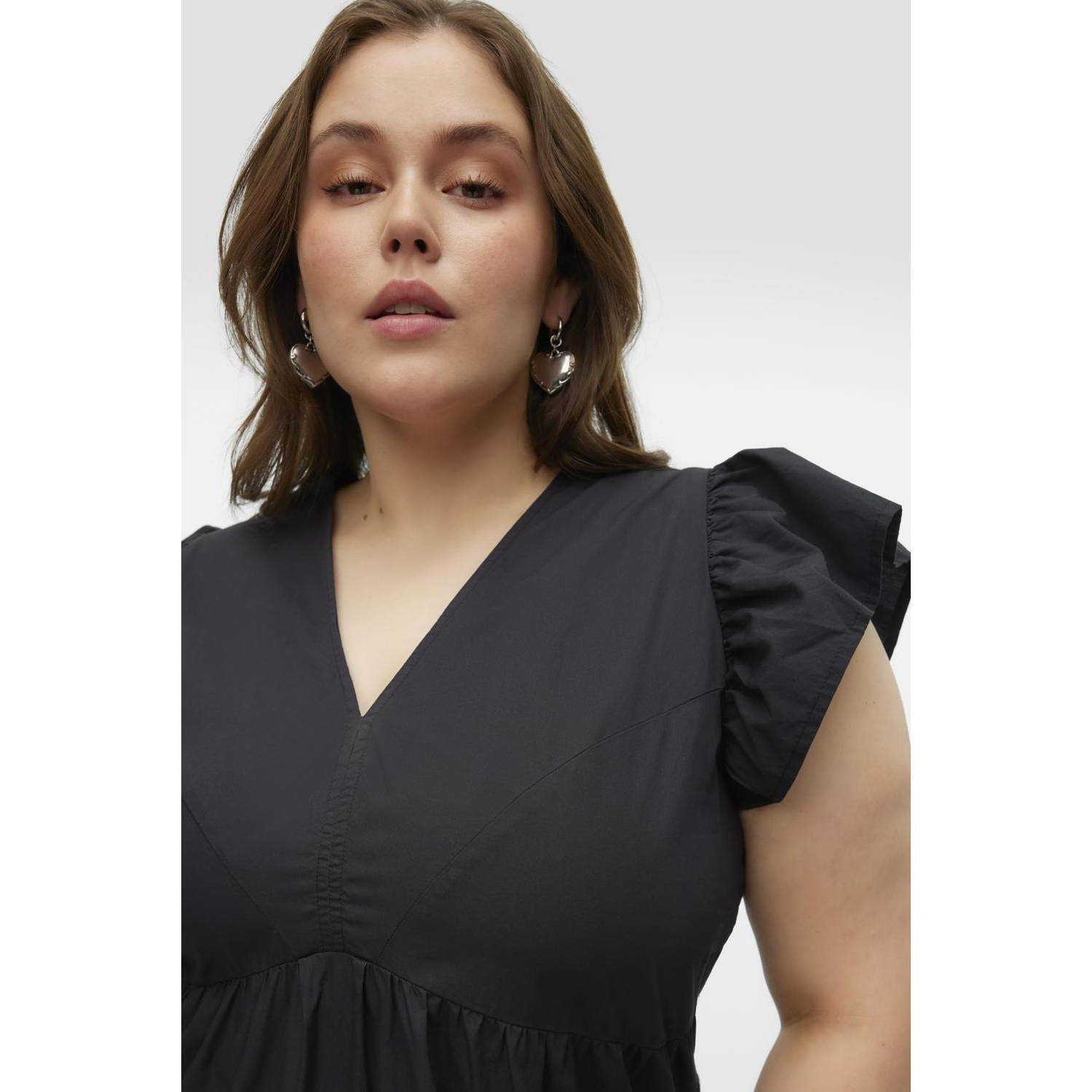 VERO MODA CURVE midi jurk zwart