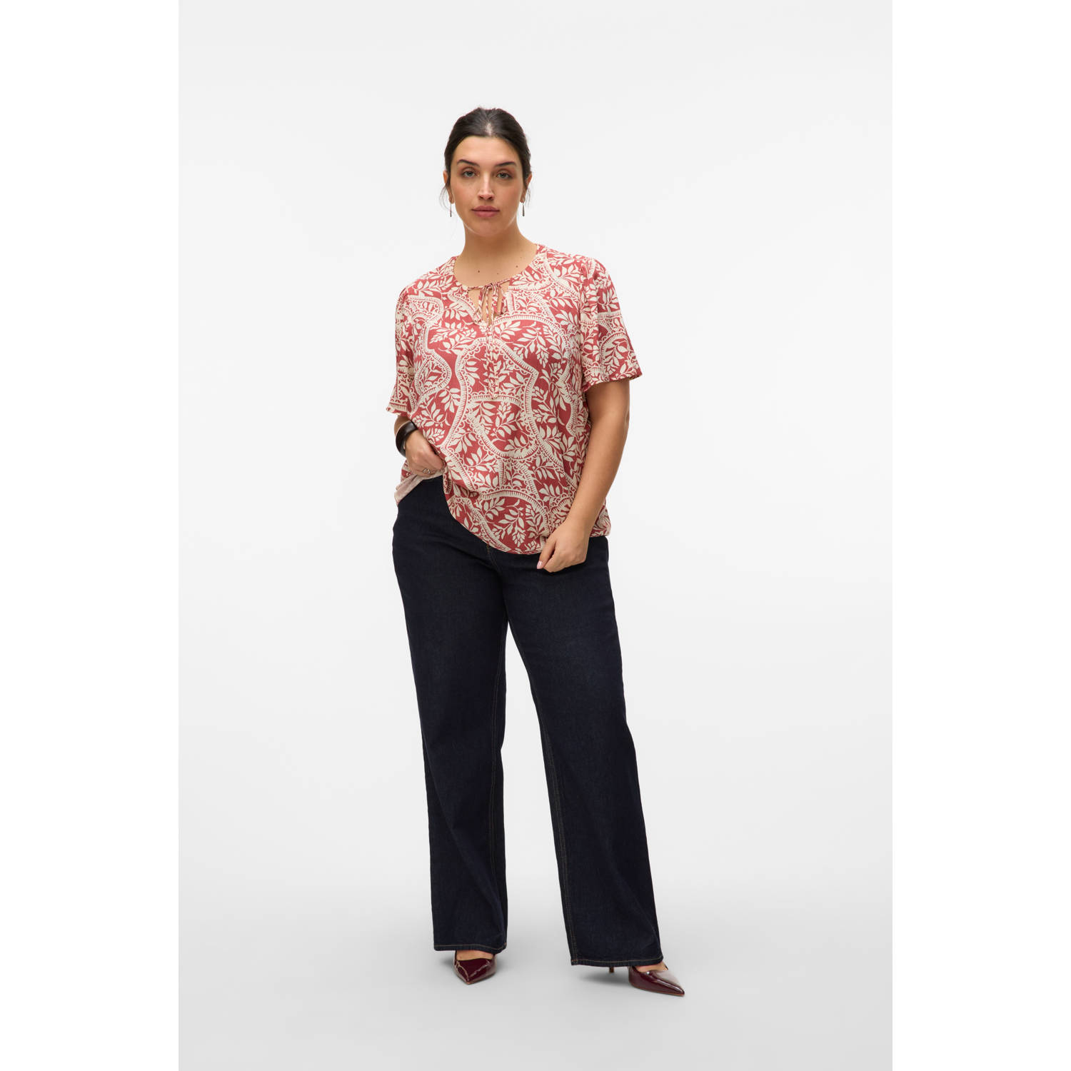 VERO MODA CURVE top roodbruin