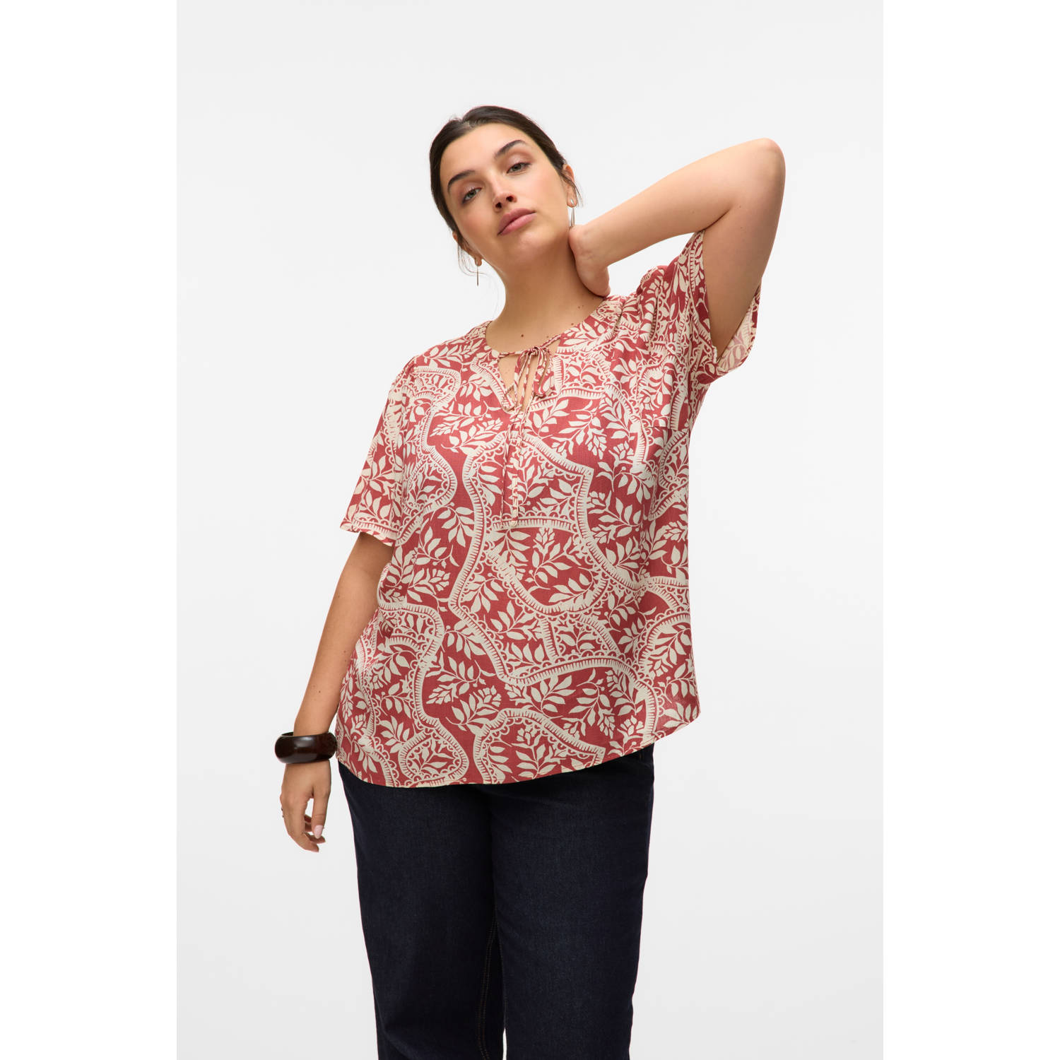 VERO MODA CURVE top roodbruin