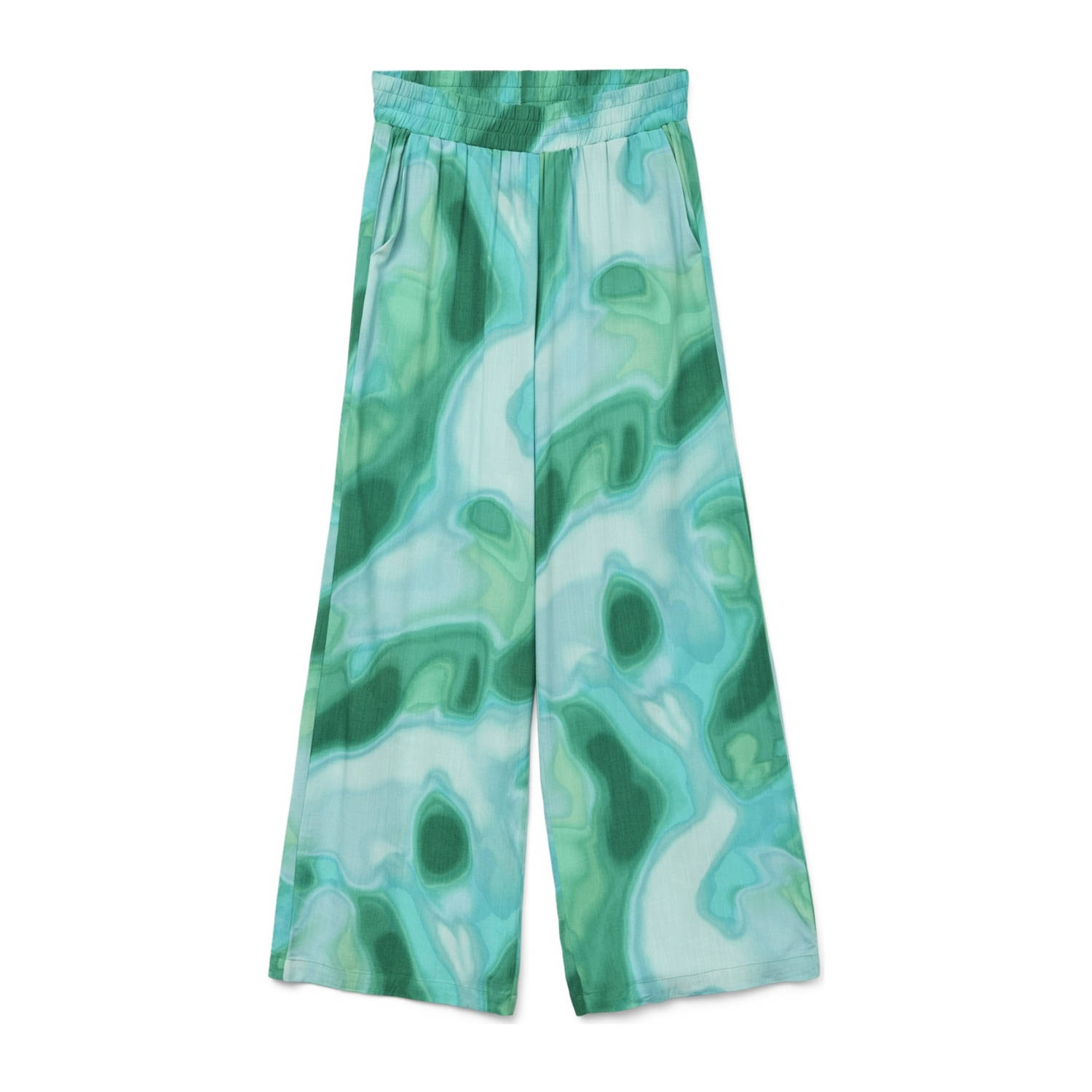 VERO MODA CURVE wide leg high waist broek blauw