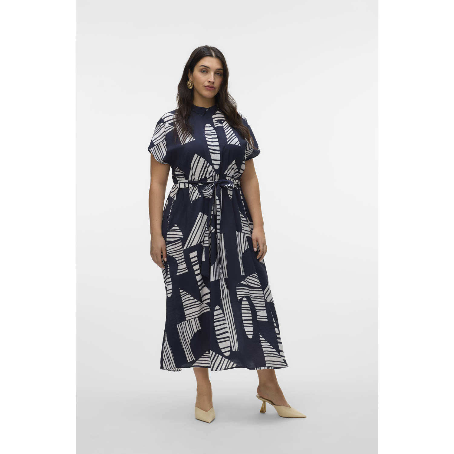 VERO MODA CURVE blousejurk donkerblauw
