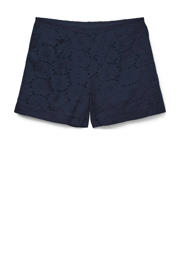 thumbnail: VERO MODA CURVE high waist casual short donkerblauw broderie