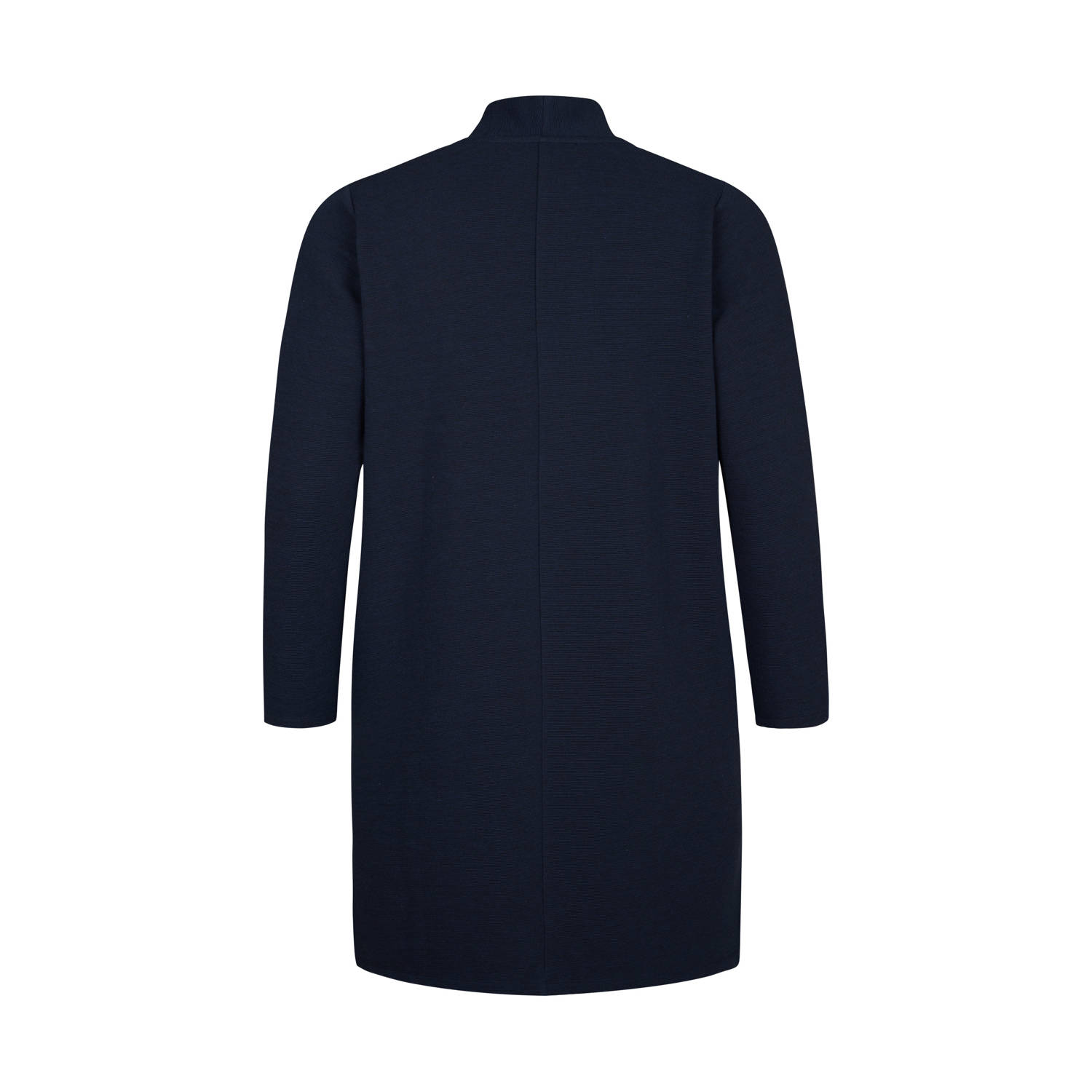 Miss Etam Plus vest donkerblauw fijn gebreid