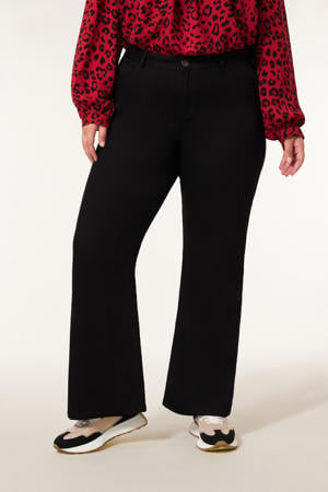 flared high waist broek zwart