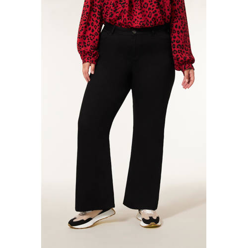Miss Etam Plus flared high waist broek zwart afbeelding