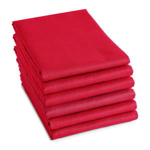 Logo theedoek rood (set van 6)