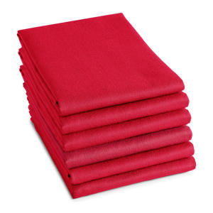 Logo theedoek rood (set van 6)