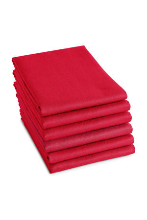 Logo theedoek rood (set van 6)