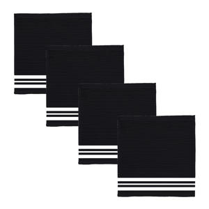 Provence vaatdoek zwart (set van 4)