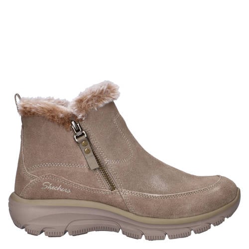 Skechers Easy Going gevoerde suède enkelboots taupe afbeelding