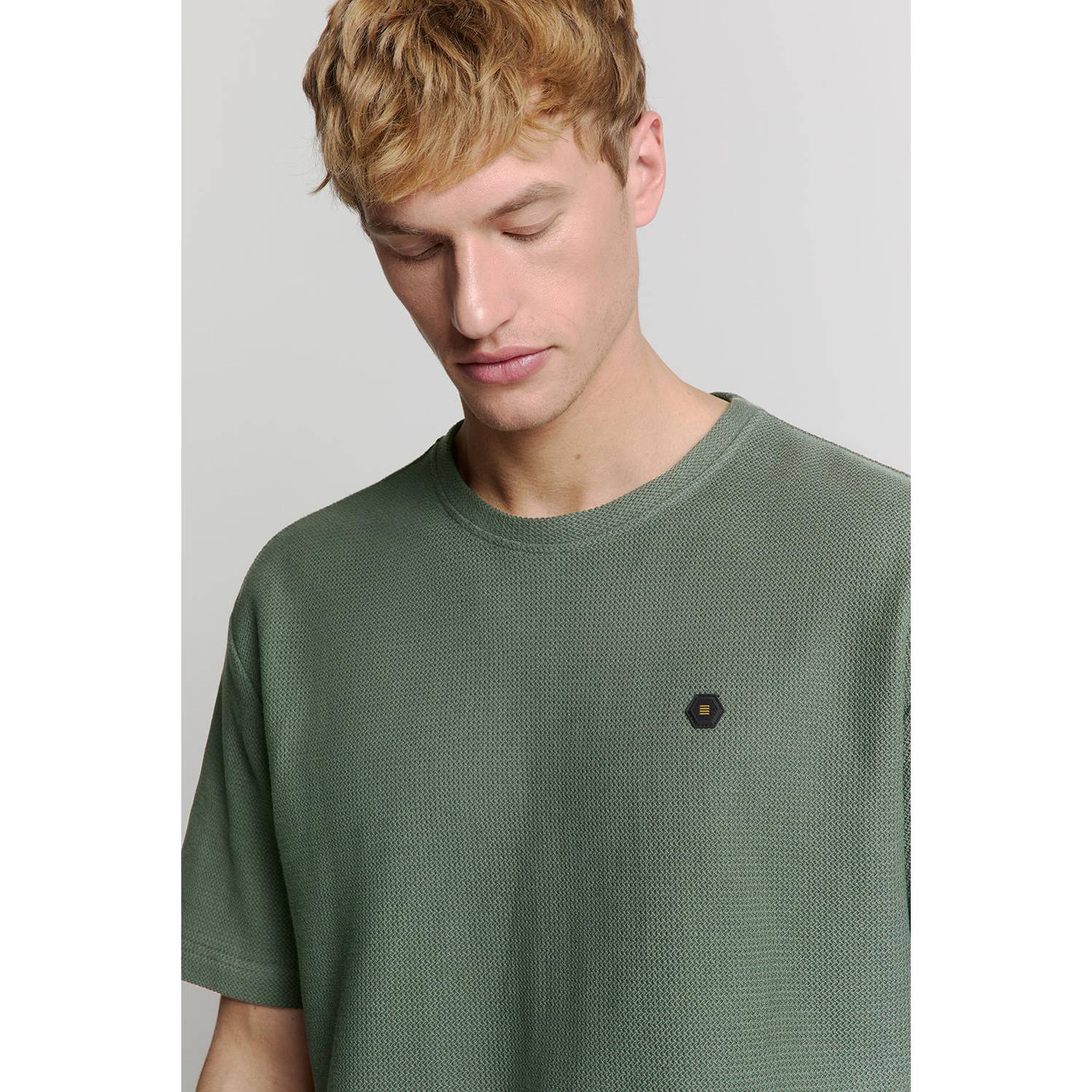 No Excess T-shirt met textuur groen