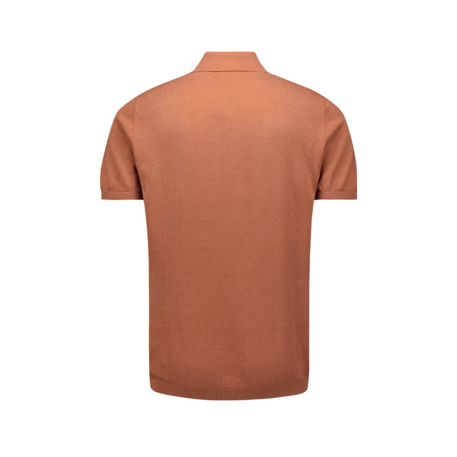 No Excess regular polo met ingebreid patroon brique