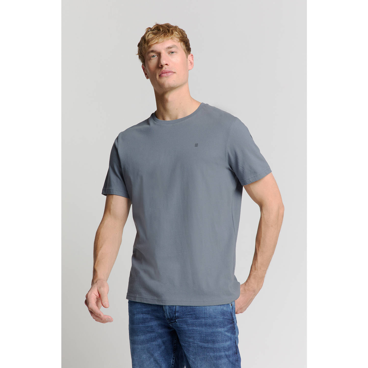 No Excess T-shirt grijsblauw
