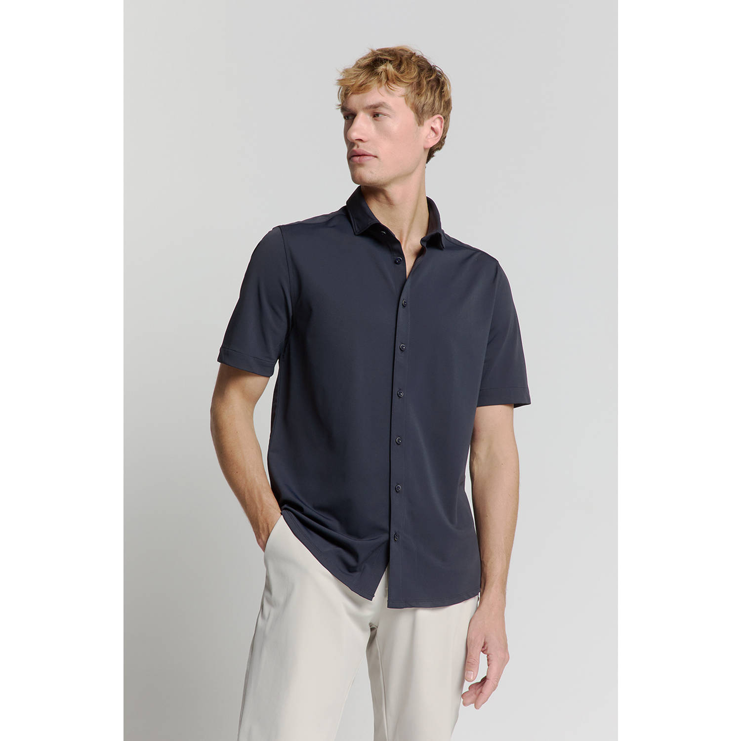 No Excess casual overhemd blauw
