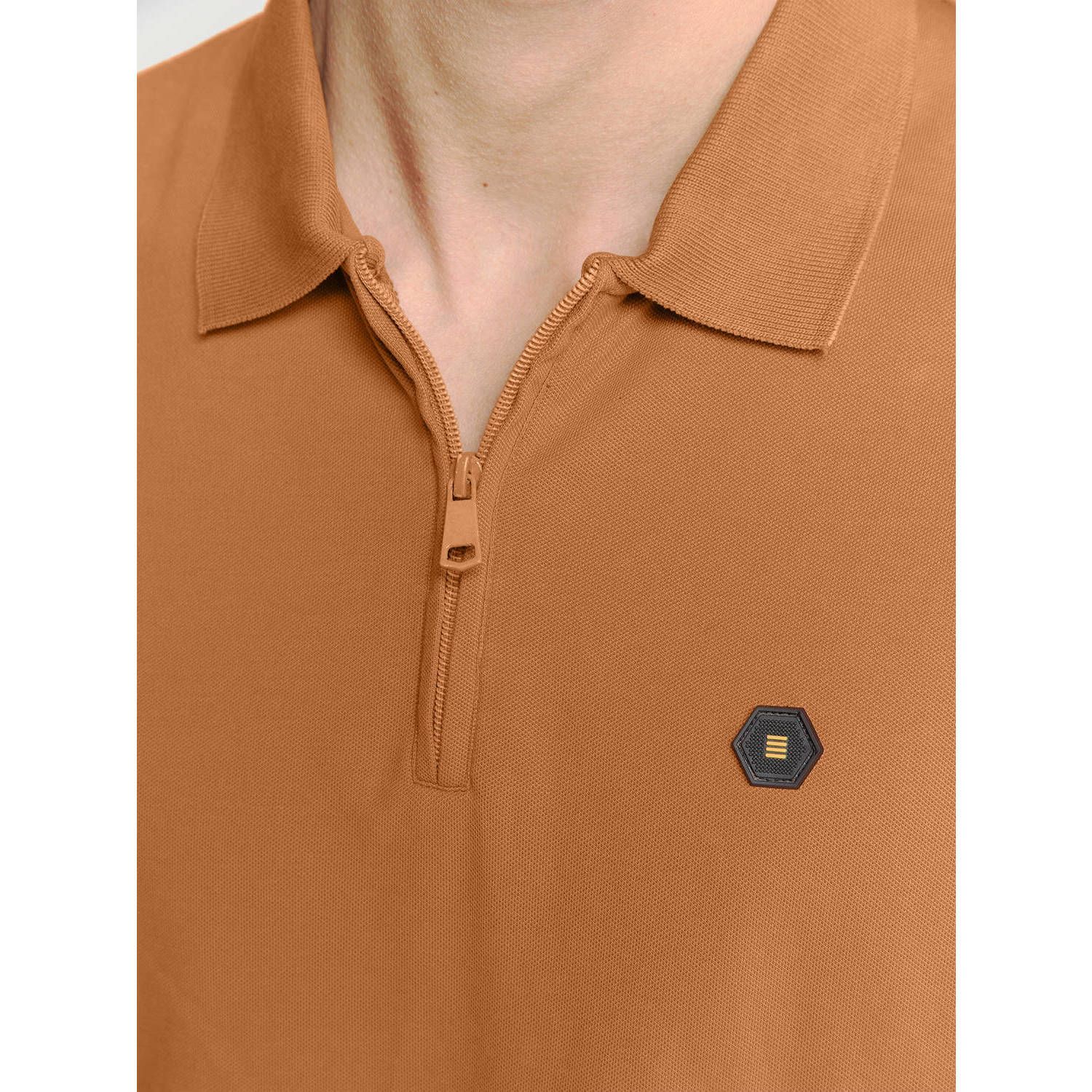 No Excess regular polo donker oranje