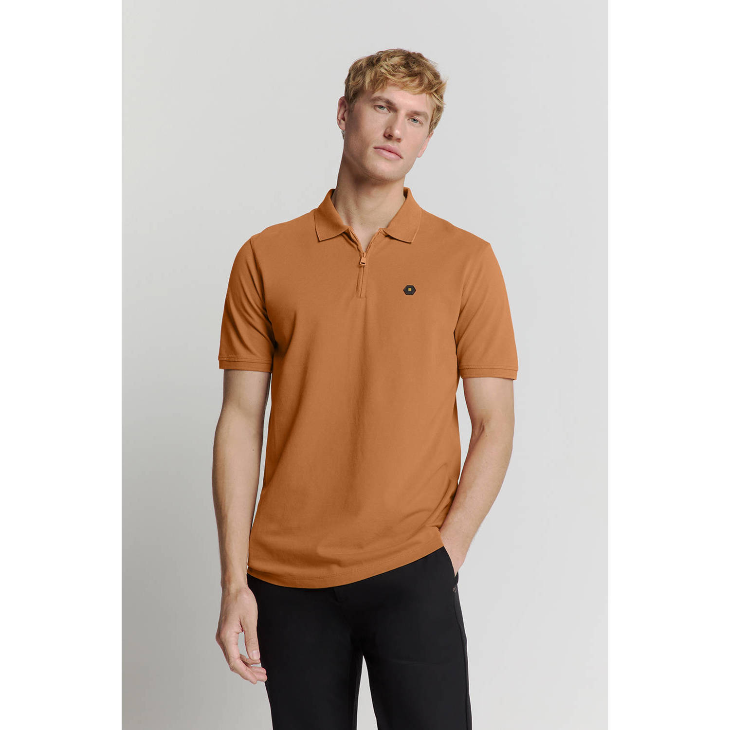 No Excess regular polo donker oranje