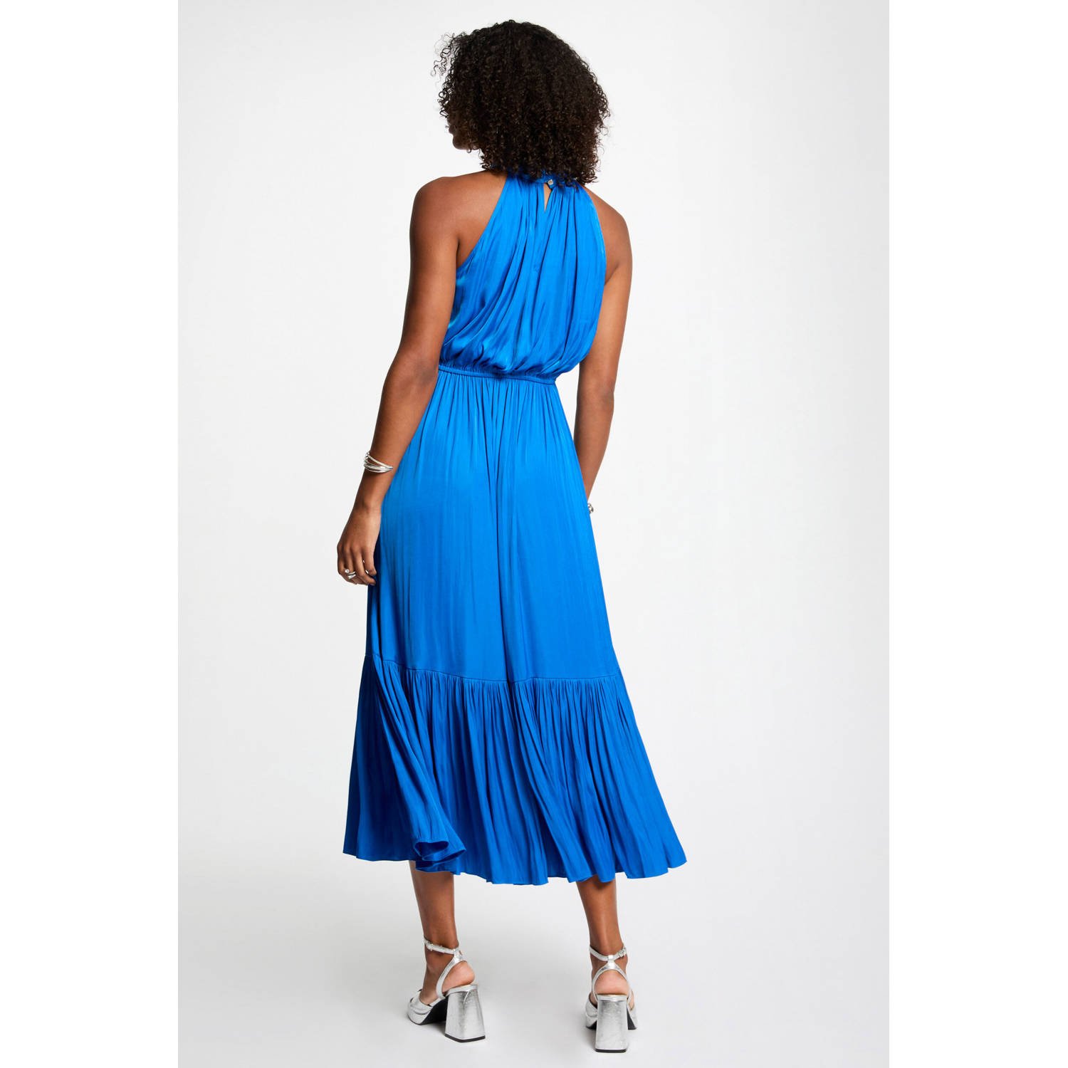 Morgan satijnen avondjurk blauw