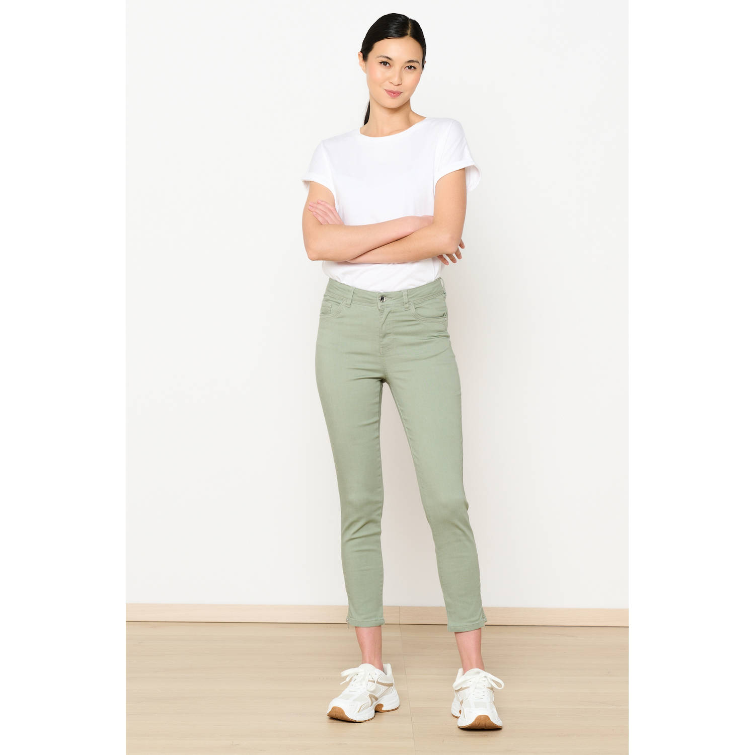LOLALIZA cropped jeans lichtkaki