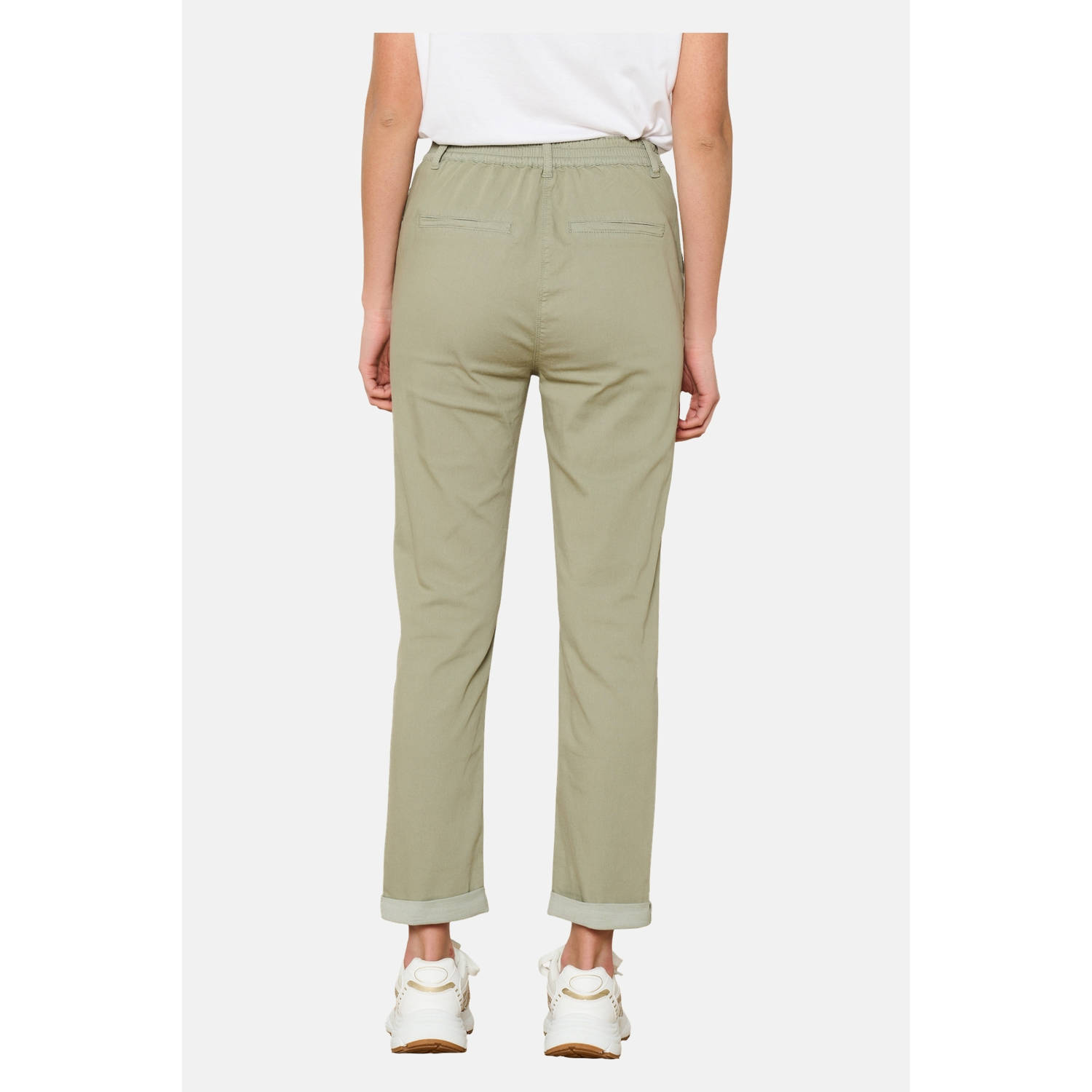 LOLALIZA tapered regular waist broek lichtkaki