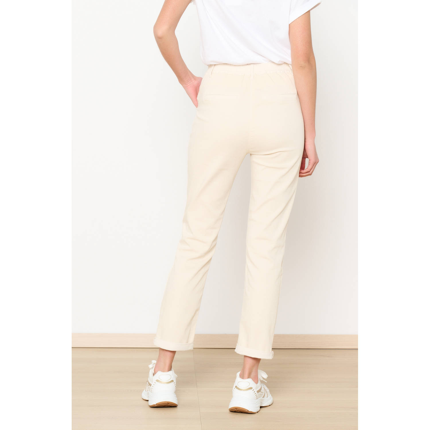 LOLALIZA tapered regular waist broek ecru