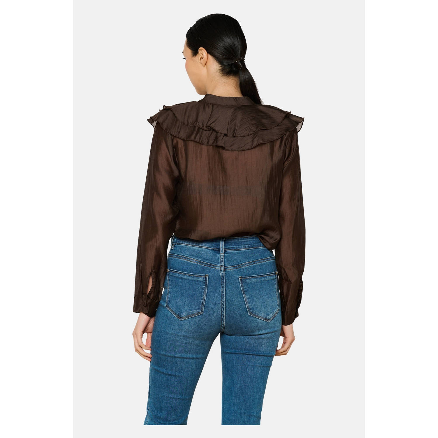 LOLALIZA blouse donkerbruin
