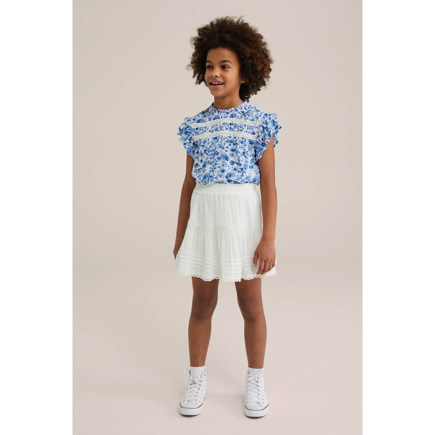 WE Fashion strokenrok broderie ecru