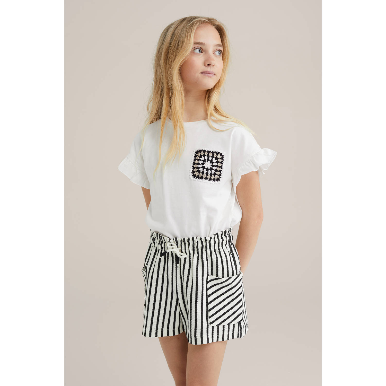 WE Fashion T-shirt wit gehaakt