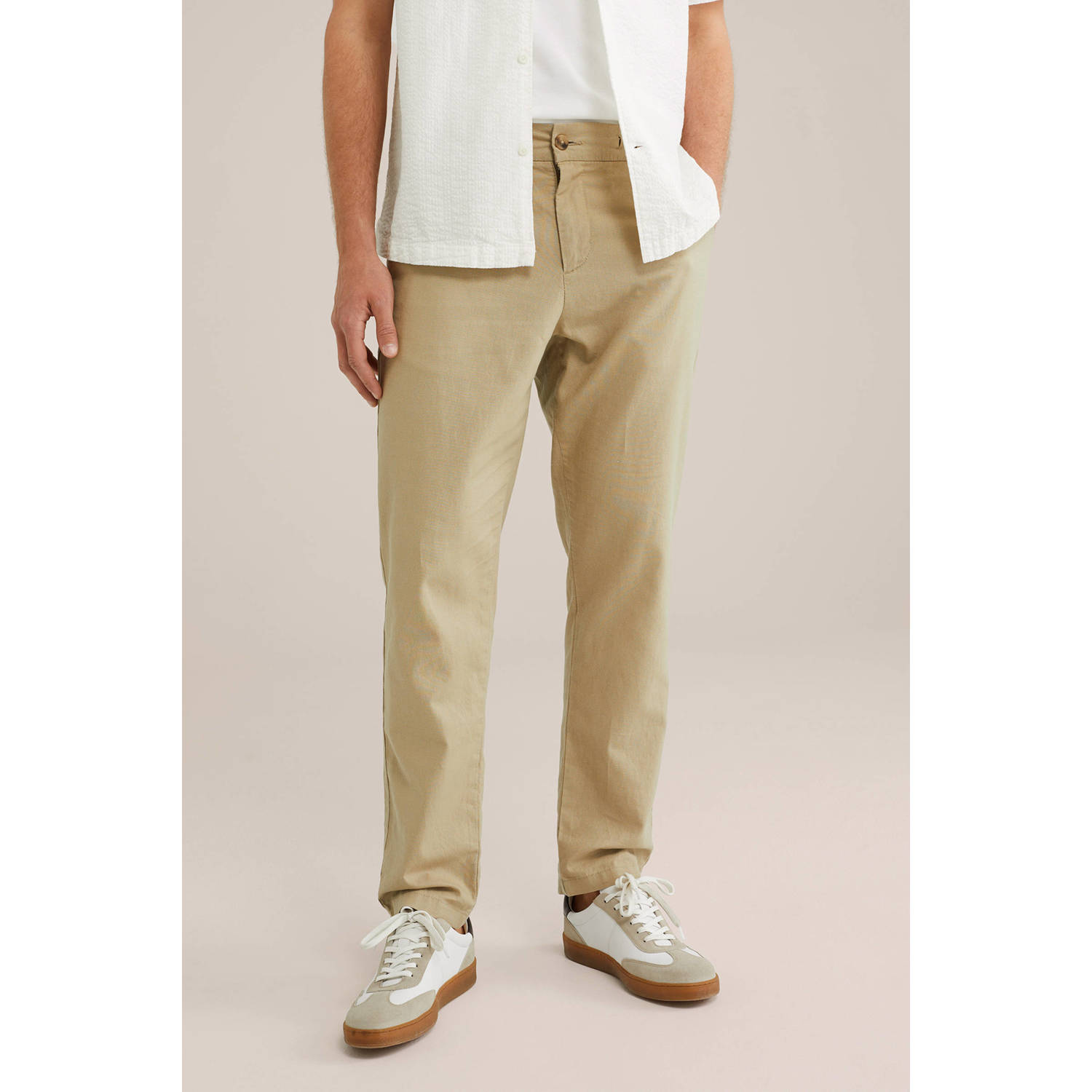 WE Fashion tapered chino beige