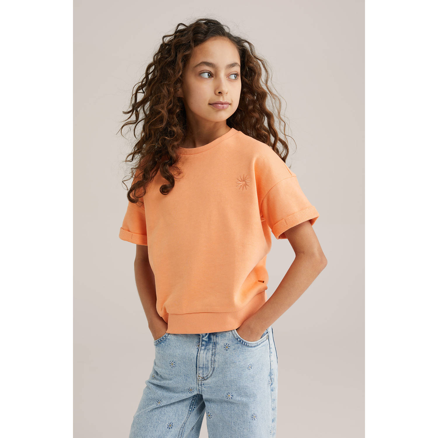 WE Fashion sweater oranje